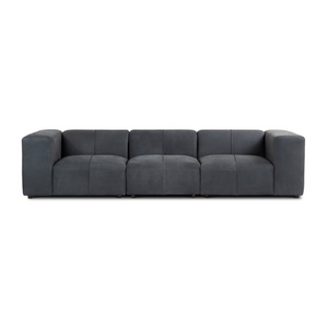 Stephan 3 Piece Top Grain Leather Sectional - Midnight