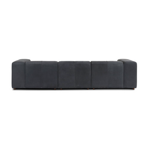 Stephan 3 Piece Top Grain Leather Sectional - Midnight