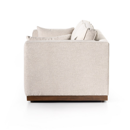 Lorene 87" Bench Cushion Sofa - Performance Pebble