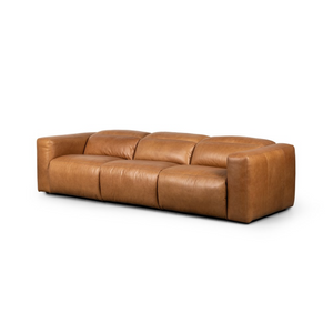 Riley 3 Cushion Top Grain Leather Power Reclining Sofa - Butterscotch
