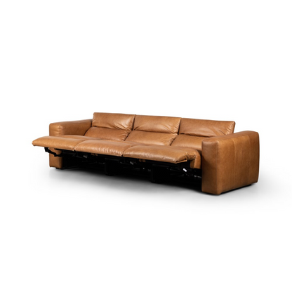 Riley 3 Cushion Top Grain Leather Power Reclining Sofa - Butterscotch