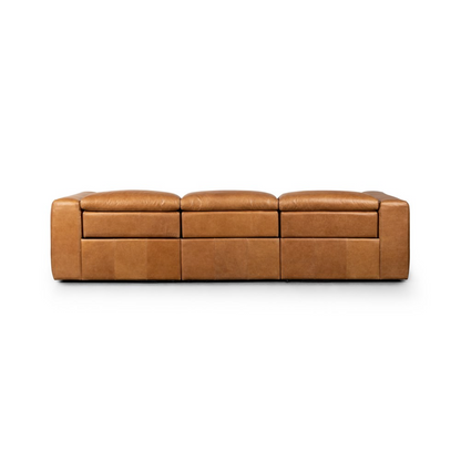 Riley 3 Cushion Top Grain Leather Power Reclining Sofa - Butterscotch