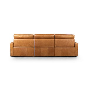 Timothy 111" 3 Cushion Power Reclining Top Grain Leather Sofa - Butterscotch