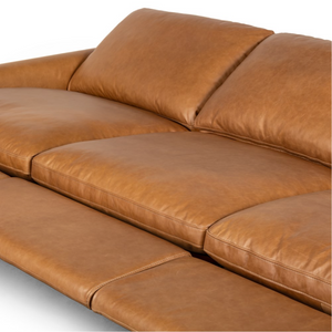 Timothy 111" 3 Cushion Power Reclining Top Grain Leather Sofa - Butterscotch