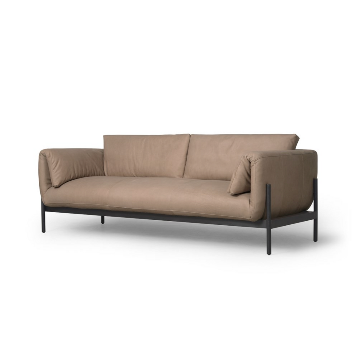 Jerrod 88" Top Grain Leather Sofa - Soft Taupe