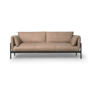 Jerrod 88" Top Grain Leather Sofa - Soft Taupe