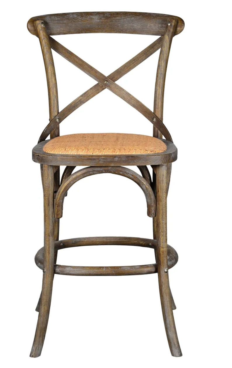 Barnett 24" X-Back Counter Stool - Grey Driftwood