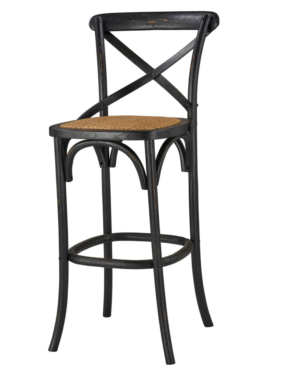 Barnett 30" X-Back Barstool - Distressed Black