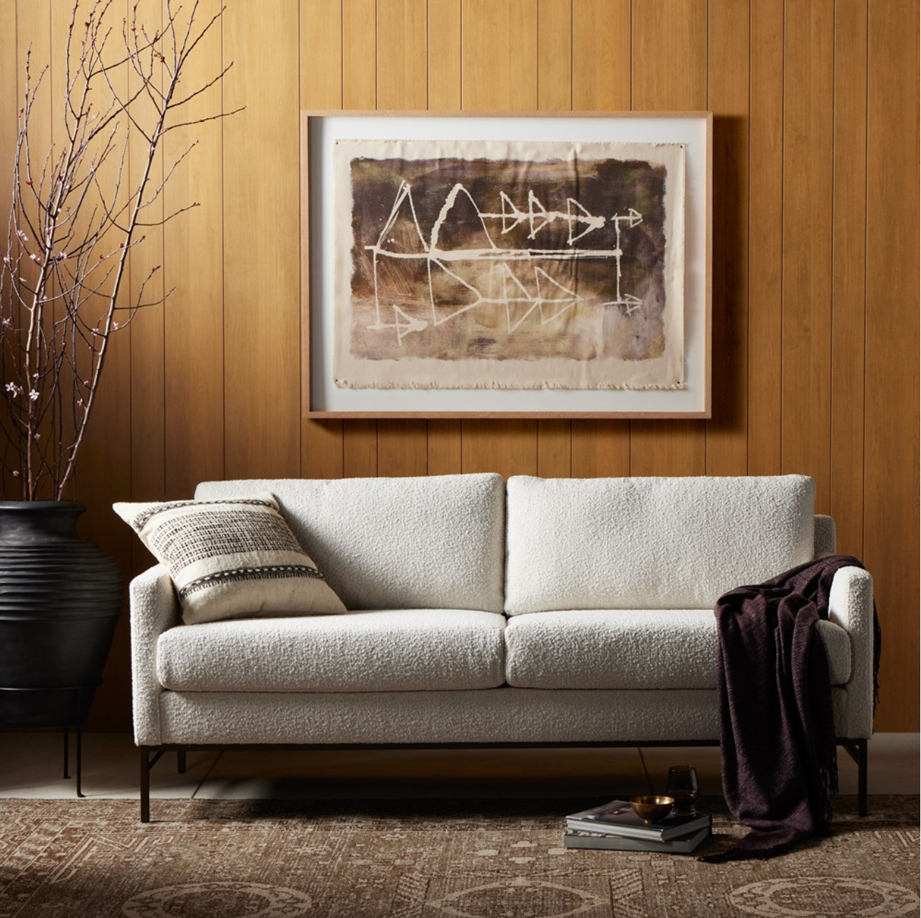 Samantha 74" 2 Cushion Sofa - Iron + Performance Natural