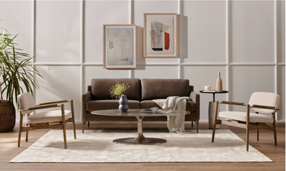 Samantha 74" 2 Cushion Top Grain Leather Sofa - Iron + Pewter