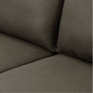 Samantha 74" 2 Cushion Top Grain Leather Sofa - Iron + Pewter