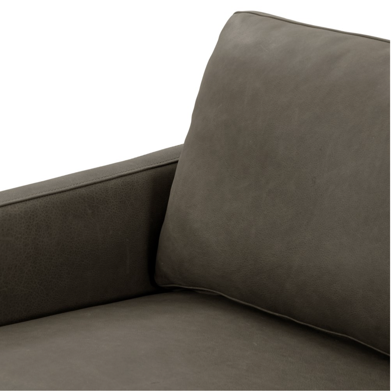 Samantha 74" 2 Cushion Top Grain Leather Sofa - Iron + Pewter