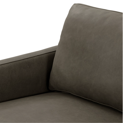 Samantha 74" 2 Cushion Top Grain Leather Sofa - Iron + Pewter