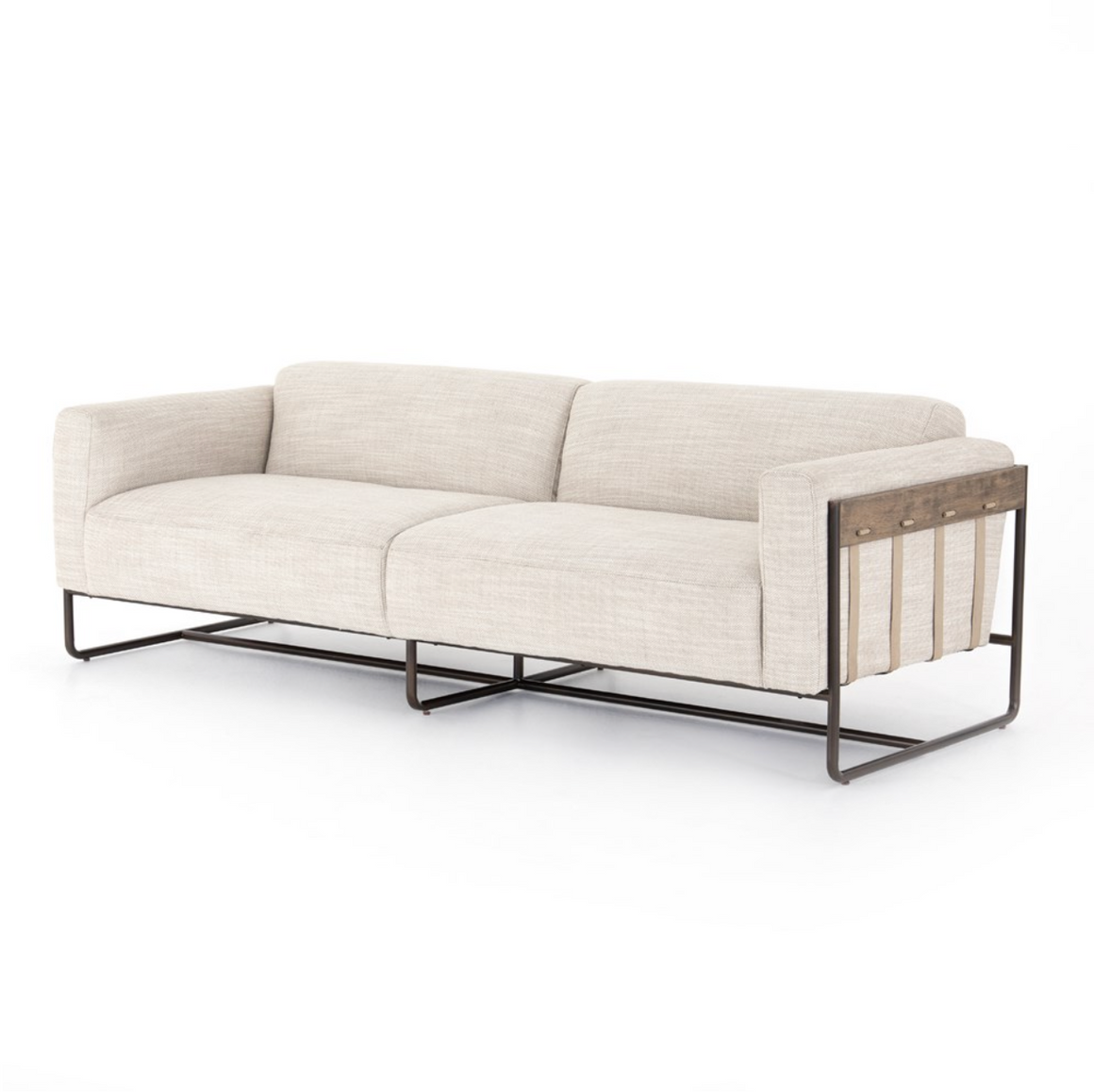 Ellie 91" 2 Cushion Sofa - Iron + Performance Taupe