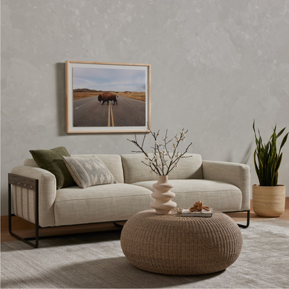 Ellie 91" 2 Cushion Sofa - Iron + Performance Taupe