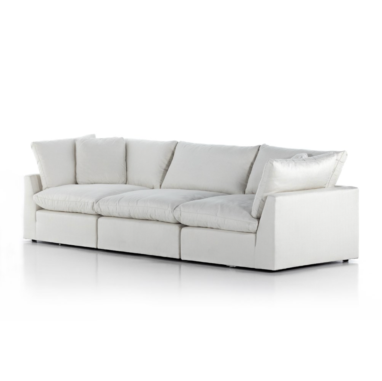 Stanton 125" 3 Cushion Modular Sofa - Performance Ivory