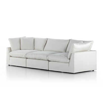Stanton 125" 3 Cushion Modular Sofa - Performance Ivory