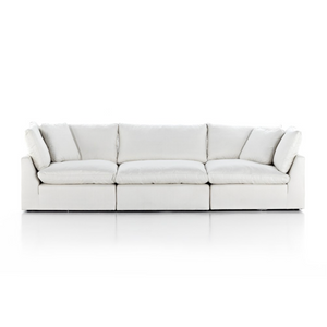 Stanton 125" 3 Cushion Modular Sofa - Performance Ivory