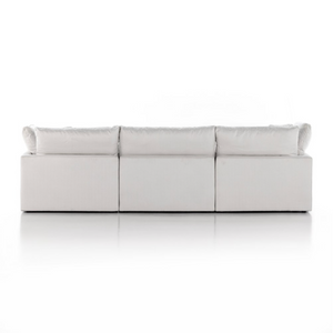 Stanton 125" 3 Cushion Modular Sofa - Performance Ivory