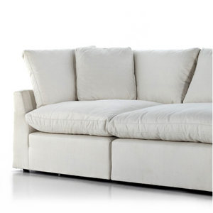 Stanton 125" 3 Cushion Modular Sofa - Performance Ivory