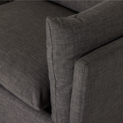 Luna 90" 2 Cushion Sofa - Charcoal