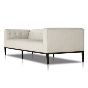 Mallory 96" Bench Cushion Tufted Sofa - Iron + Performance Natural