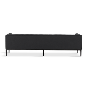 Mallory 96" Bench Cushion Tufted Sofa - Gunmetal + Performace Black