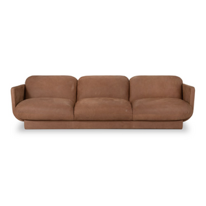 Hermes 96" 3 Cushion Top Grain Leather Sofa - Sienna