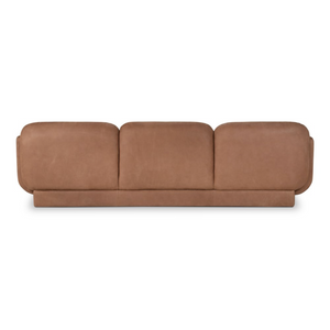 Hermes 96" 3 Cushion Top Grain Leather Sofa - Sienna