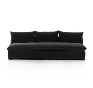 Owen 94 Armless Bench Sofa - Performance + Charcoal