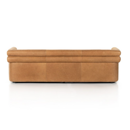 Evelyn 88" Top Grain Leather Bench Cushion Sofa - Cognac