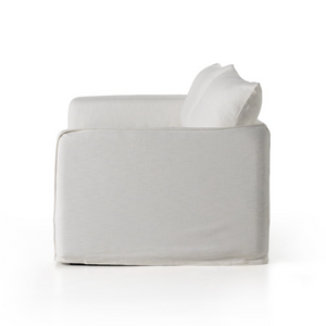 Campbella 96" Bench Cushion Slipcover Sofa - Cream