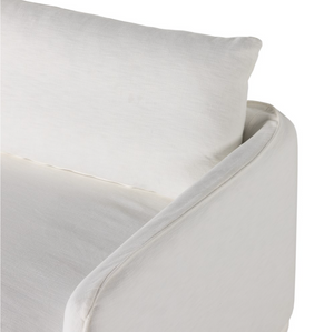 Campbella 96" Bench Cushion Slipcover Sofa - Cream
