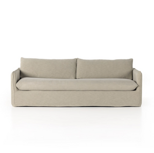 Campbella 96" Bench Cushion Slipcover Sofa - Canvas