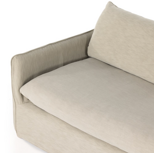 Campbella 96" Bench Cushion Slipcover Sofa - Canvas
