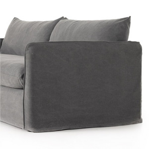 Campbella 96" Bench Cushion Slipcover Sofa - Ash