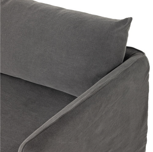 Campbella 96" Bench Cushion Slipcover Sofa - Ash