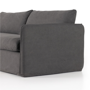 Campbella 96" Bench Cushion Slipcover Sofa - Charcoal