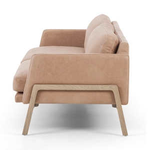 Chasity 84" Top Grain Leather 2 Cushion Sofa - Palermo Nude