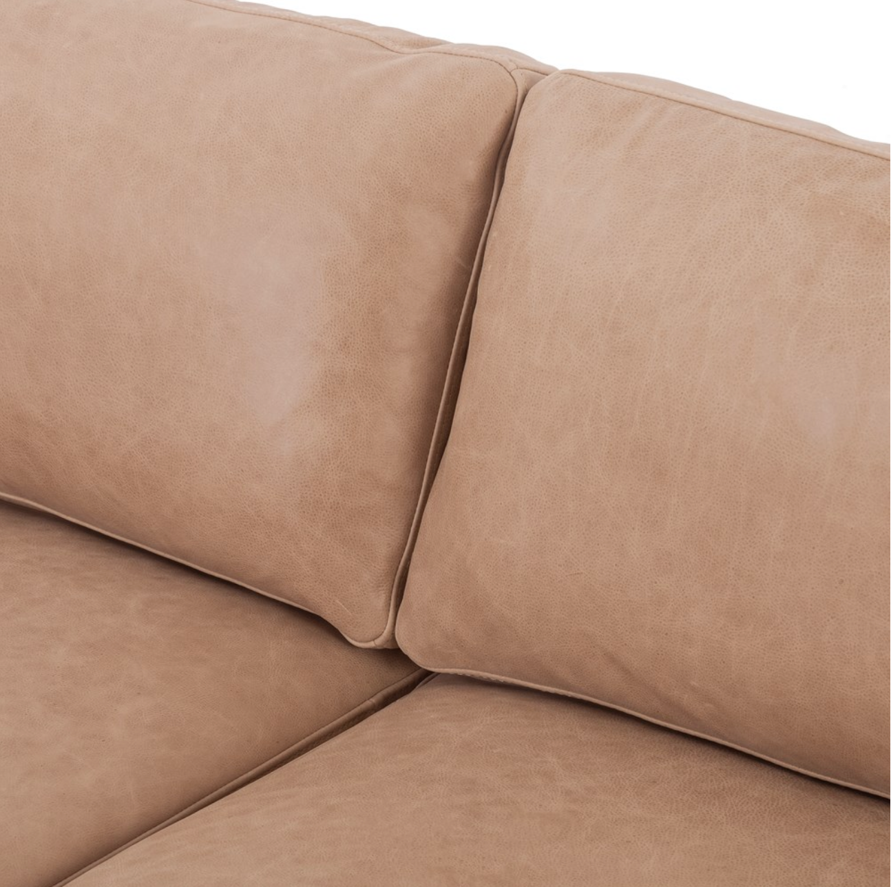 Chasity 84" Top Grain Leather 2 Cushion Sofa - Palermo Nude