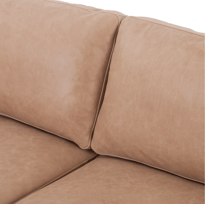 Chasity 84" Top Grain Leather 2 Cushion Sofa - Palermo Nude