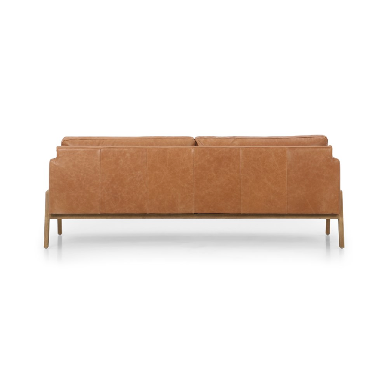 Chasity 84" Top Grain Leather 2 Cushion Sofa - Butterscotch