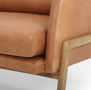 Chasity 84" Top Grain Leather 2 Cushion Sofa - Butterscotch
