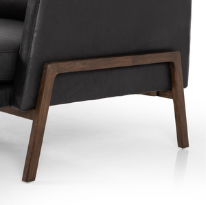 Chasity 84" Top Grain Leather 2 Cushion Sofa - Heirloom Black