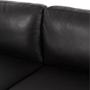 Chasity 84" Top Grain Leather 2 Cushion Sofa - Heirloom Black