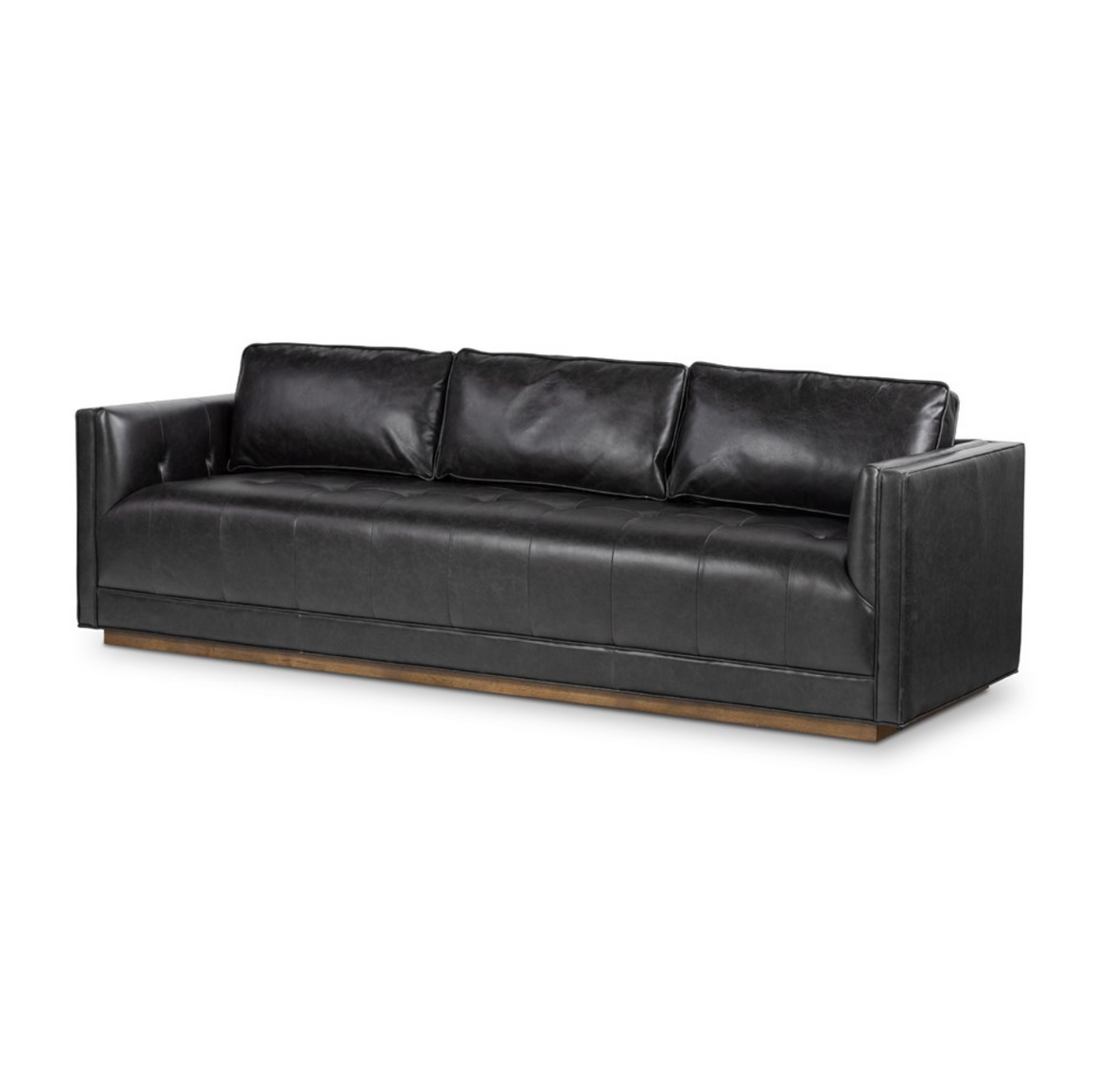 Keelan 90" Top Grain Leather Sofa - Sonoma Black