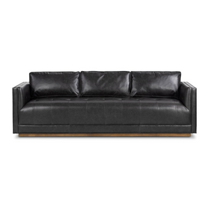 Keelan 90" Top Grain Leather Sofa - Sonoma Black