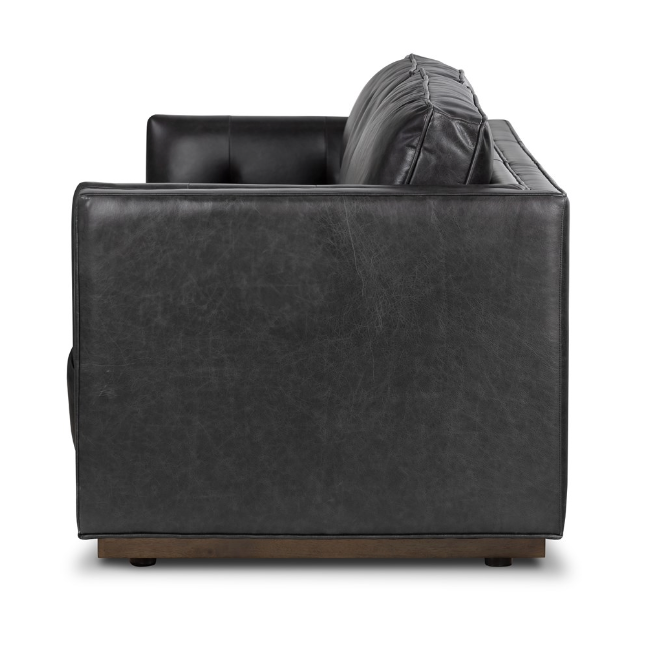 Keelan 90" Top Grain Leather Sofa - Sonoma Black