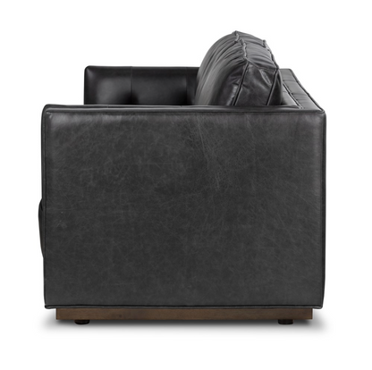 Keelan 90" Top Grain Leather Sofa - Sonoma Black