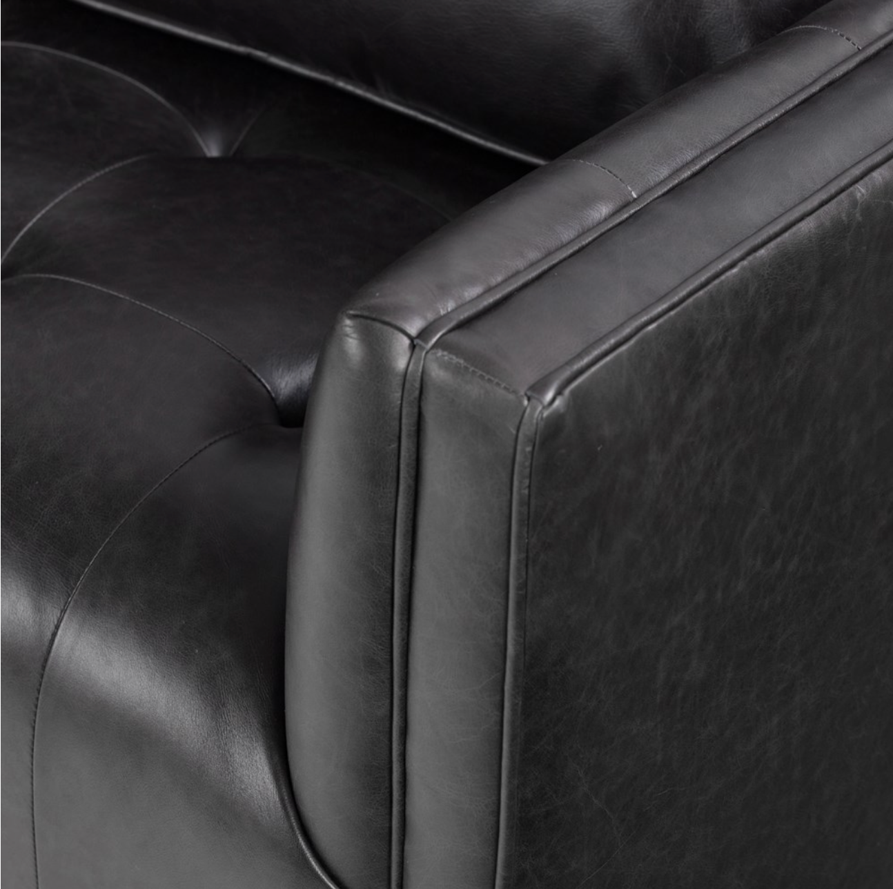 Keelan 90" Top Grain Leather Sofa - Sonoma Black